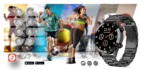Smartwatch Męski Gravity GT4-2 Czarna Bransoleta