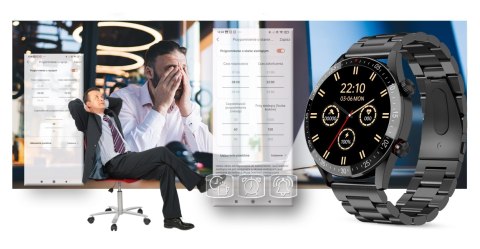 Smartwatch Męski Gravity GT4-2 Czarna Bransoleta