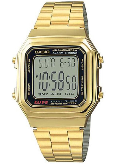 Zegarek Damski Casio Retro A178WGA-1ADF Złoty Cyfrowy