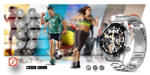 Smartwatch Męski Gravity GT4-3 Srebrna Bransoleta