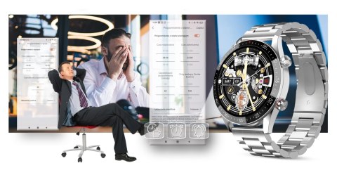 Smartwatch Męski Gravity GT4-3 Srebrna Bransoleta