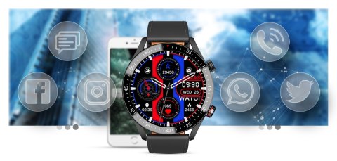 Smartwatch Męski Gravity GT4-4 z Paskiem Skórzanym