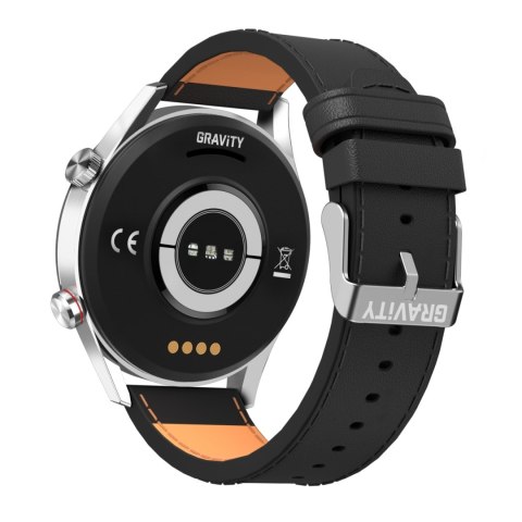 Smartwatch Męski Gravity GT4-5 Srebrny ze Skórzanym Paskiem