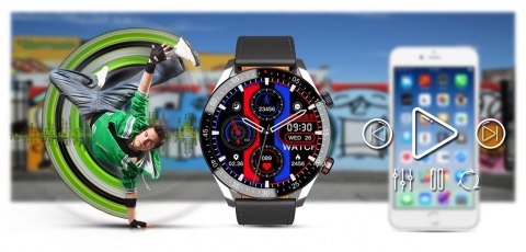 Smartwatch Męski Gravity GT4-5 Srebrny ze Skórzanym Paskiem