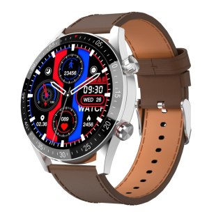 Smartwatch Męski Gravity GT4-7 Srebrny z Brązowym Paskiem