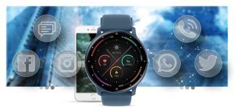 Smartwatch Gravity GT1-1 PRO - Czarny i Niebieski Pasek