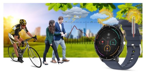 Smartwatch Gravity GT1-1 PRO - Czarny i Niebieski Pasek