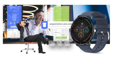 Smartwatch Gravity GT1-1 PRO - Czarny i Niebieski Pasek