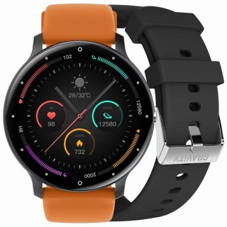 Smartwatch Gravity GT1-2 PRO - Czarny i Pomarańczowy Pasek