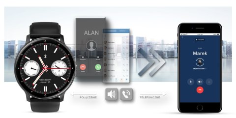 Smartwatch Gravity GT1-2 PRO - Czarny i Pomarańczowy Pasek