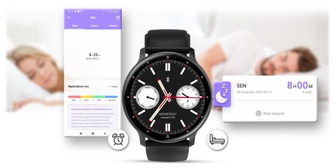 Smartwatch Gravity GT1-2 PRO - Czarny i Pomarańczowy Pasek