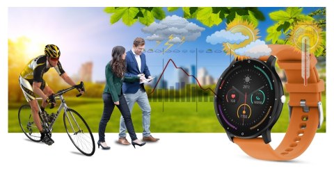 Smartwatch Gravity GT1-2 PRO - Czarny i Pomarańczowy Pasek