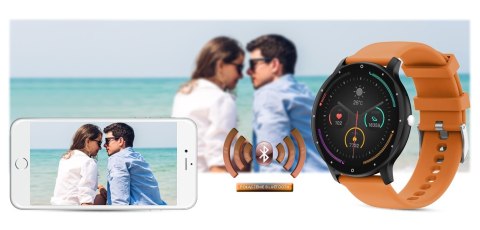 Smartwatch Gravity GT1-2 PRO - Czarny i Pomarańczowy Pasek