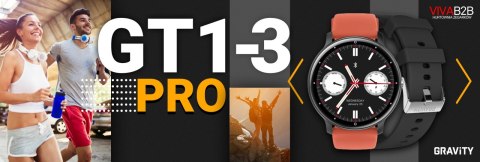 Smartwatch Gravity GT1-3 PRO - Czarny i Czerwony Pasek