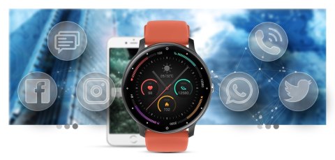Smartwatch Gravity GT1-3 PRO - Czarny i Czerwony Pasek