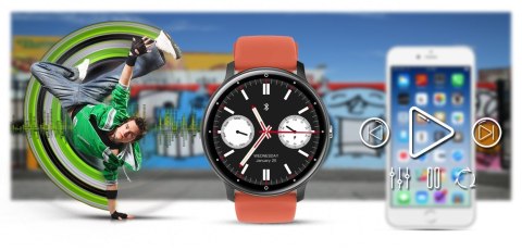 Smartwatch Gravity GT1-3 PRO - Czarny i Czerwony Pasek