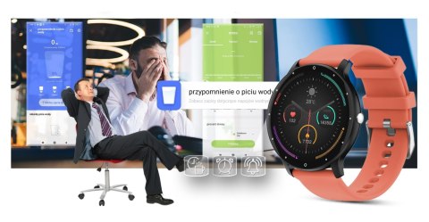 Smartwatch Gravity GT1-3 PRO - Czarny i Czerwony Pasek