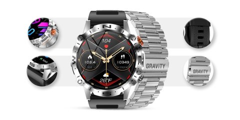 Smartwatch Gravity GT20-2 Srebrny AMOLED