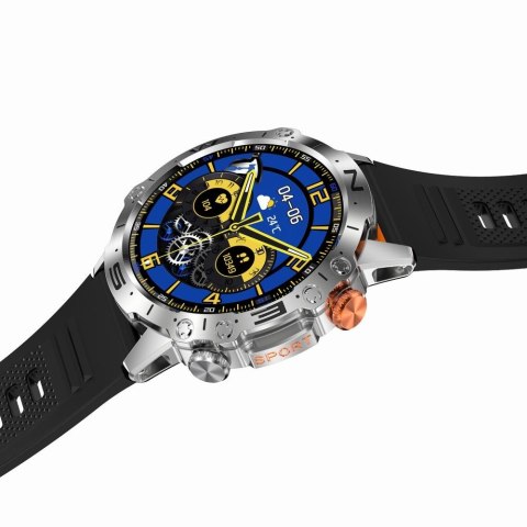 Smartwatch Gravity GT20-4 AMOLED Srebrny z dwoma paskami