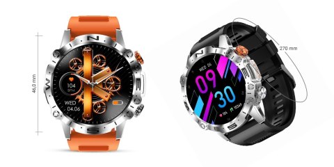 Smartwatch Gravity GT20-4 AMOLED Srebrny z dwoma paskami