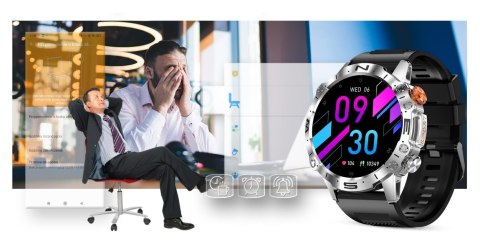Smartwatch Gravity GT20-4 AMOLED Srebrny z dwoma paskami
