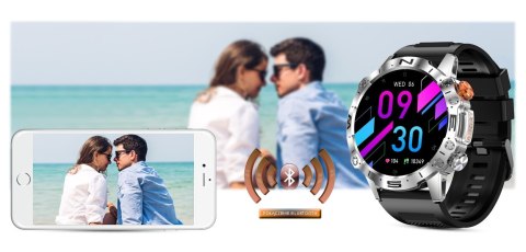 Smartwatch Gravity GT20-4 AMOLED Srebrny z dwoma paskami
