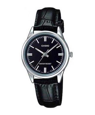 Zegarek Damski Casio LTP-V005L-1AUDF na czarnym skórzanym pasku