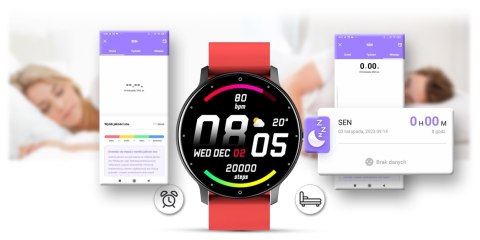Smartwatch Damski Gravity GT1-10 Czarny/Czerwony
