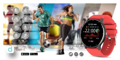 Smartwatch Damski Gravity GT1-10 Czarny/Czerwony