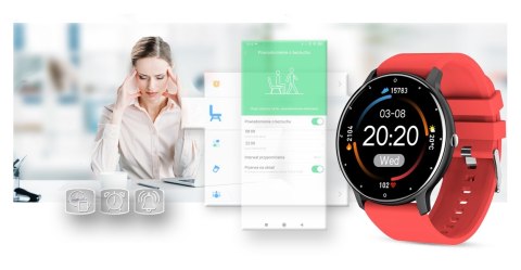 Smartwatch Damski Gravity GT1-10 Czarny/Czerwony
