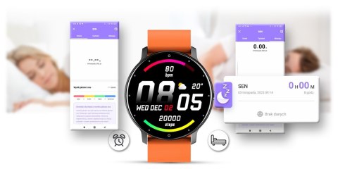 Smartwatch damski Gravity GT1-9 - czarno-pomarańczowy