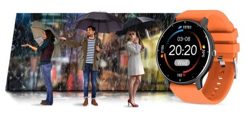 Smartwatch damski Gravity GT1-9 - czarno-pomarańczowy