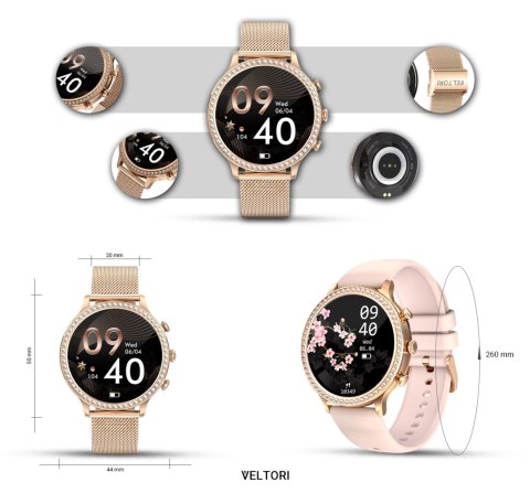 Smartwatch Damski Veltori VT310-1 - Złoto z Różem