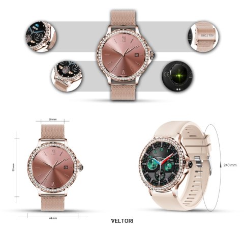 Smartwatch Damski Veltori VT320-1 - Złota Bransoleta