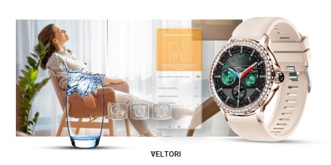 Smartwatch Damski Veltori VT320-1 - Złota Bransoleta