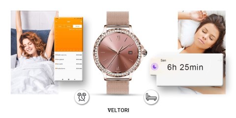 Smartwatch Damski Veltori VT320-1 - Złota Bransoleta
