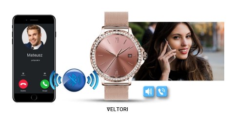 Smartwatch Damski Veltori VT320-1 - Złota Bransoleta