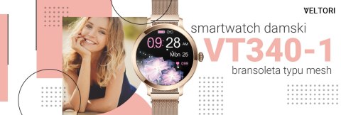 Smartwatch Damski Veltori VT340-1 - Złota Bransoleta