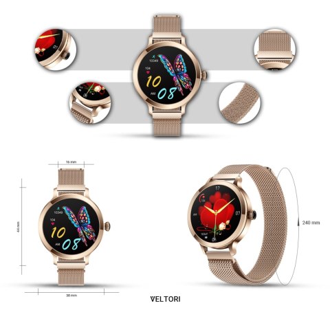 Smartwatch Damski Veltori VT340-1 - Złota Bransoleta