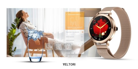 Smartwatch Damski Veltori VT340-1 - Złota Bransoleta