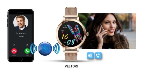 Smartwatch Damski Veltori VT340-1 - Złota Bransoleta