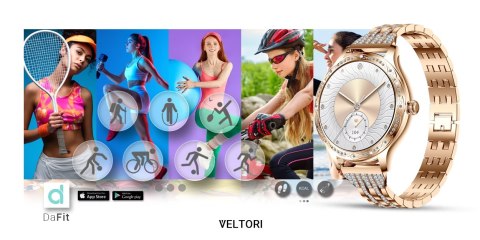Smartwatch Damski VELTORI VT350-1 Złota Bransoleta z Cyrkoniami