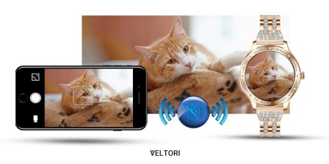 Smartwatch Damski VELTORI VT350-1 Złota Bransoleta z Cyrkoniami