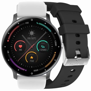 Smartwatch Gravity GT1-4 PRO - Czarny i Biały Pasek