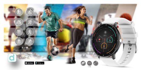 Smartwatch Gravity GT1-4 PRO - Czarny i Biały Pasek