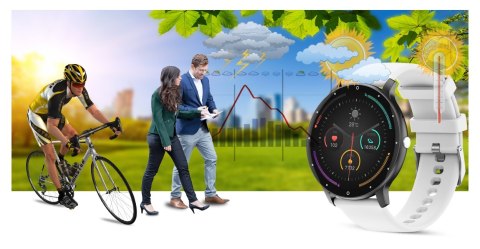 Smartwatch Gravity GT1-4 PRO - Czarny i Biały Pasek