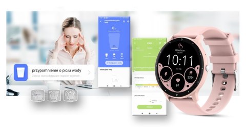 Smartwatch Gravity GT1-5 PRO Różowy + Czarny pasek