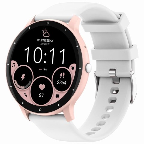 Smartwatch Gravity GT1-6 PRO Różowy + Biały pasek