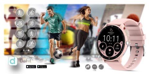 Smartwatch Gravity GT1-6 PRO Różowy + Biały pasek