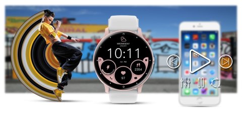 Smartwatch Gravity GT1-6 PRO Różowy + Biały pasek